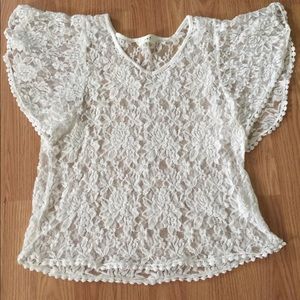 White lace shirt